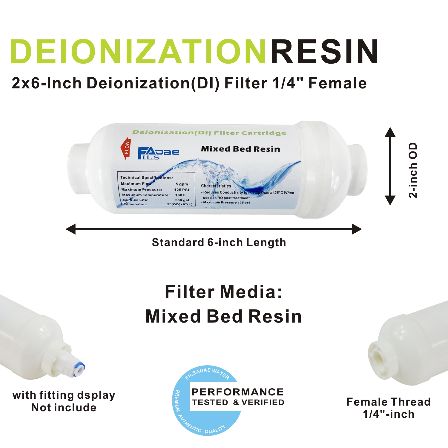4 Pack Inline DI Mixed Bed Res - Xlab Medical 评论和价格