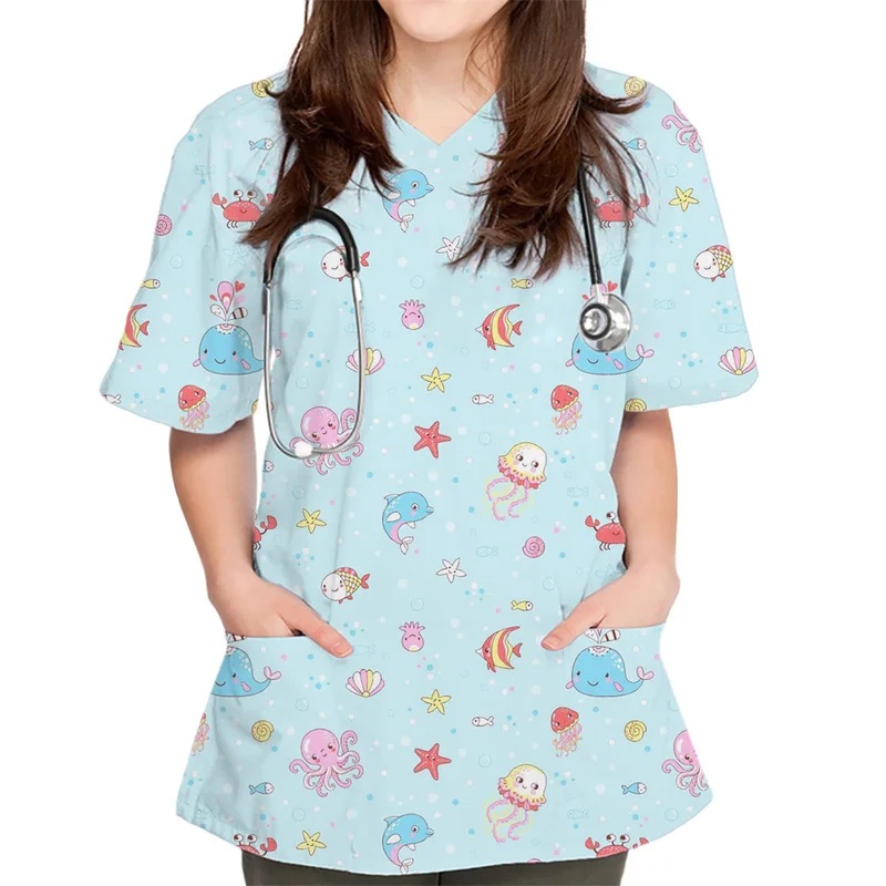 New Cartoon Print Women's Medi - Medical Lab Officer 评论和价格